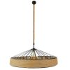 GLOBOSTAR® SAHARA 01416 Boho Κρεμαστό Φωτιστικό Οροφής με Ντουί 1 x E27 AC 220-240V IP20 - Μπεζ & Μαύρο - Μ80 x Π80 x Y25cm