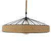GLOBOSTAR® SAHARA 01416 Boho Κρεμαστό Φωτιστικό Οροφής με Ντουί 1 x E27 AC 220-240V IP20 - Μπεζ & Μαύρο - Μ80 x Π80 x Y25cm