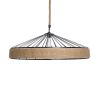GLOBOSTAR® SAHARA 01416 Boho Κρεμαστό Φωτιστικό Οροφής με Ντουί 1 x E27 AC 220-240V IP20 - Μπεζ & Μαύρο - Μ80 x Π80 x Y25cm