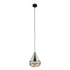 GLOBOSTAR® FLUTED 01421 Vintage Κρεμαστό Φωτιστικό Οροφής με Ντουί 1 x E27 AC 220-240V IP20 - Μαύρο & Μπεζ - Μ25 x Π25 x Y24cm