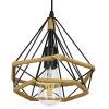 GLOBOSTAR® FLUTED 01421 Vintage Κρεμαστό Φωτιστικό Οροφής με Ντουί 1 x E27 AC 220-240V IP20 - Μαύρο & Μπεζ - Μ25 x Π25 x Y24cm