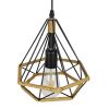 GLOBOSTAR® FLUTED 01421 Vintage Κρεμαστό Φωτιστικό Οροφής με Ντουί 1 x E27 AC 220-240V IP20 - Μαύρο & Μπεζ - Μ25 x Π25 x Y24cm