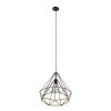 GLOBOSTAR® FLUTED 01422 Vintage Κρεμαστό Φωτιστικό Οροφής με Ντουί 1 x E27 AC 220-240V IP20 - Μαύρο & Μπεζ - Μ50 x Π50 x Y44cm