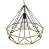 GLOBOSTAR® FLUTED 01422 Vintage Κρεμαστό Φωτιστικό Οροφής με Ντουί 1 x E27 AC 220-240V IP20 - Μαύρο & Μπεζ - Μ50 x Π50 x Y44cm