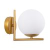 GLOBOSTAR® JADA 01426 Μοντέρνο Φωτιστικό Τοίχου - Απλίκα με Ντουί 1 x E27 AC 220-240V IP20 - Χρυσό & Λευκό - Μ15 x Π21.5 x Υ18cm