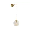 GLOBOSTAR® MADISON 01427 Μοντέρνο Φωτιστικό Τοίχου - Απλίκα με Ντουί 1 x E27 AC 220-240V IP20 - Χρυσό & Μελί - Μ15 x Π25 x Υ65cm