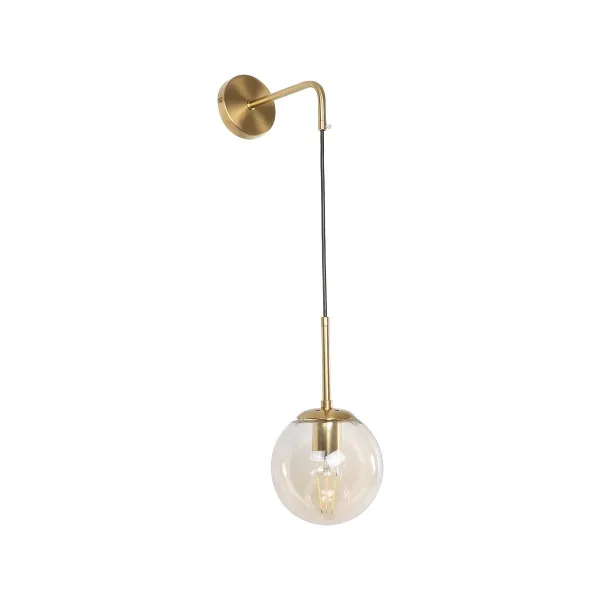 GLOBOSTAR® MADISON 01427 Μοντέρνο Φωτιστικό Τοίχου - Απλίκα με Ντουί 1 x E27 AC 220-240V IP20 - Χρυσό & Μελί - Μ15 x Π25 x Υ65cm