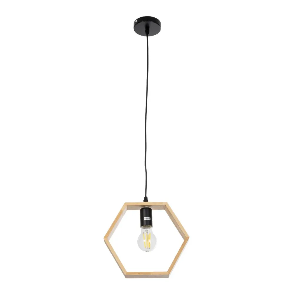 GLOBOSTAR® ELISE 01429 Μοντέρνο Κρεμαστό Φωτιστικό Οροφής με Ντουί 1 x E27 AC 220-240V IP20 - Μπεζ & Μαύρο - Μ26 x Π8 x Υ25cm