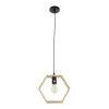 GLOBOSTAR® ELISE 01429 Μοντέρνο Κρεμαστό Φωτιστικό Οροφής με Ντουί 1 x E27 AC 220-240V IP20 - Μπεζ & Μαύρο - Μ26 x Π8 x Υ25cm