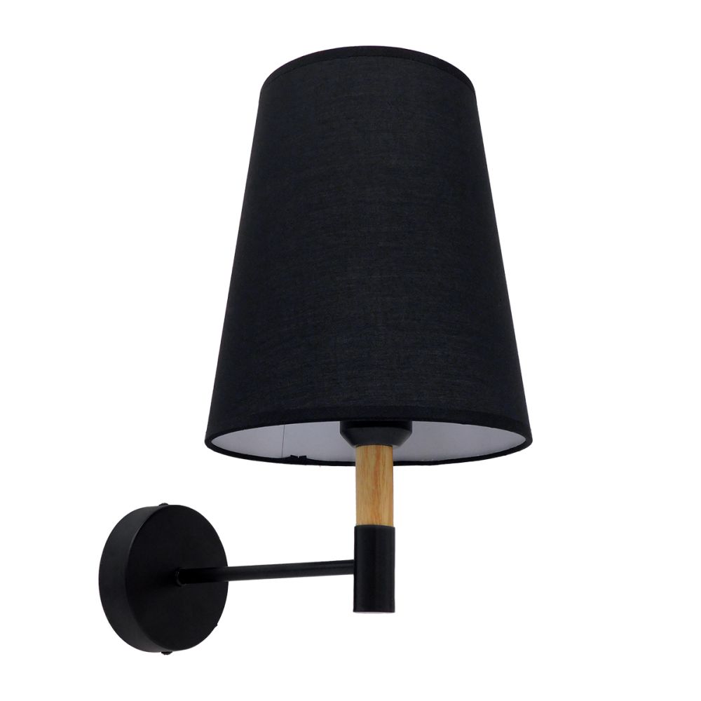 GLOBOSTAR® LYDFORD 01432 Μοντέρνο Φωτιστικό Τοίχου - Απλίκα με Ντουί 1 x E27 AC 220-240V IP20 - Μαύρο & Μπεζ - Μ20 x Π28 x Υ36cm