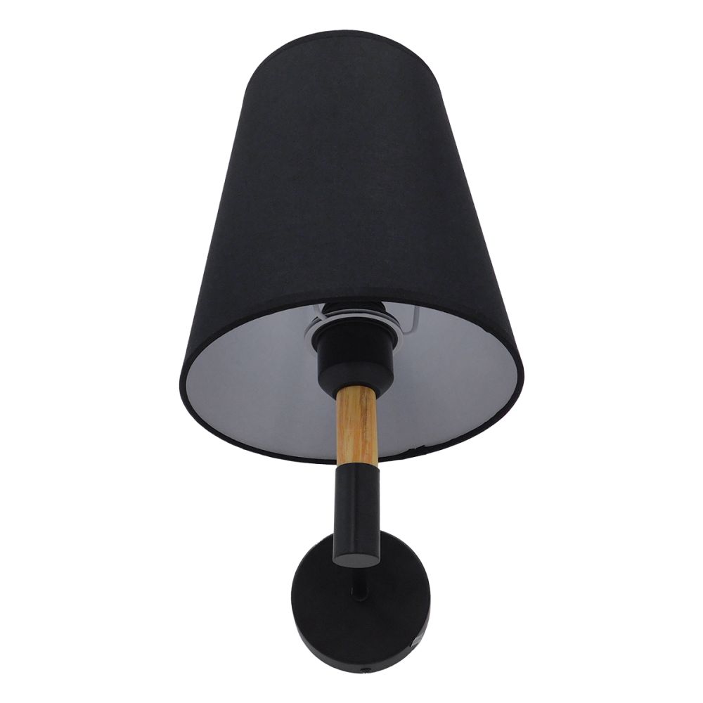 GLOBOSTAR® LYDFORD 01432 Μοντέρνο Φωτιστικό Τοίχου - Απλίκα με Ντουί 1 x E27 AC 220-240V IP20 - Μαύρο & Μπεζ - Μ20 x Π28 x Υ36cm
