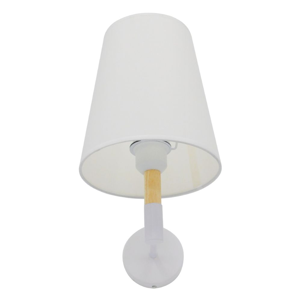 GLOBOSTAR® LYDFORD 01433 Μοντέρνο Φωτιστικό Τοίχου - Απλίκα με Ντουί 1 x E27 AC 220-240V IP20 - Λευκό & Μπέζ - Μ20 x Π28 x Υ36cm