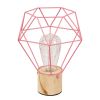 GLOBOSTAR® ANTLER 01442 Μοντέρνο Επιτραπέζιο Φωτιστικό LED 2.2W 154lm 360° DC 5V IP20 Θερμό Λευκό 2700K - DIODE - Ροζ & Μπεζ - Μ19 x Π19 x Υ23cm - 2 Χρόνια Εγγύηση