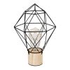 GLOBOSTAR® ANTLER 01443 Μοντέρνο Επιτραπέζιο Φωτιστικό LED 2.2W 154lm 360° DC 5V IP20 Θερμό Λευκό 2700K - DIODE - Μαύρο & Μπεζ - Μ19 x Π19 x Υ29cm - 2 Χρόνια Εγγύηση