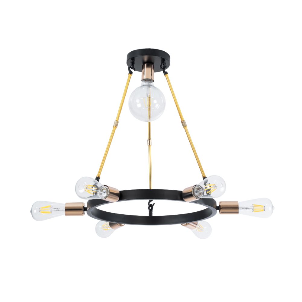 GLOBOSTAR® SAILOR 01445 Μοντέρνο Φωτιστικό Οροφής με Ντουί 7 x E27 AC 220-240V IP20 - Πολύχρωμο - Μ55 x Π55 x Υ55cm
