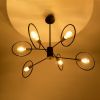 GLOBOSTAR® NEXUS 01446 Μοντέρνο Φωτιστικό Οροφής με Ντουί 6 x E27 AC 220-240V IP20 - Μαύρο & Χάλκινο - Μ105 x Π105 x Υ70cm