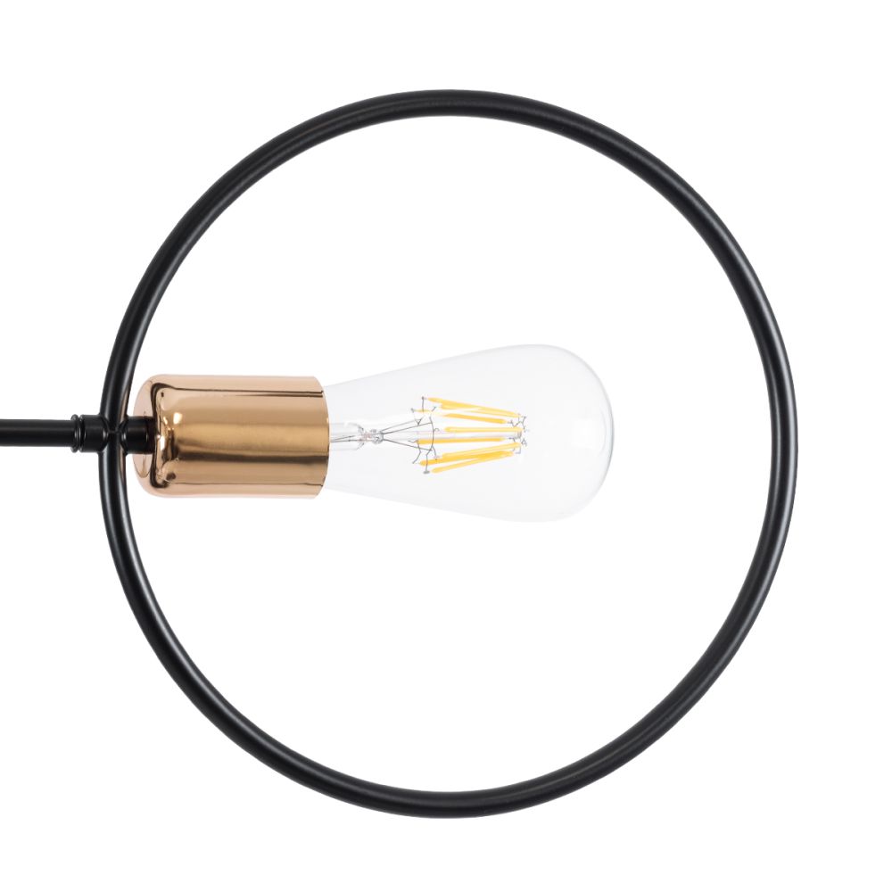 GLOBOSTAR® NEXUS 01446 Μοντέρνο Φωτιστικό Οροφής με Ντουί 6 x E27 AC 220-240V IP20 - Μαύρο & Χάλκινο - Μ105 x Π105 x Υ70cm
