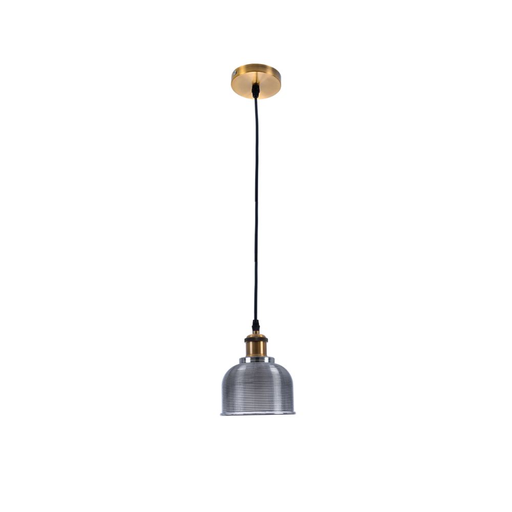 GLOBOSTAR® SEGRETO 01449 Vintage Κρεμαστό Φωτιστικό Οροφής με Ντουί 1 x E27 AC 220-240V IP20 - Γκρι & Χρυσό - Μ14 x Π14 x Υ18cm