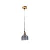 GLOBOSTAR® SEGRETO 01449 Vintage Κρεμαστό Φωτιστικό Οροφής με Ντουί 1 x E27 AC 220-240V IP20 - Γκρι & Χρυσό - Μ14 x Π14 x Υ18cm