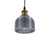 GLOBOSTAR® SEGRETO 01449 Vintage Κρεμαστό Φωτιστικό Οροφής με Ντουί 1 x E27 AC 220-240V IP20 - Γκρι & Χρυσό - Μ14 x Π14 x Υ18cm