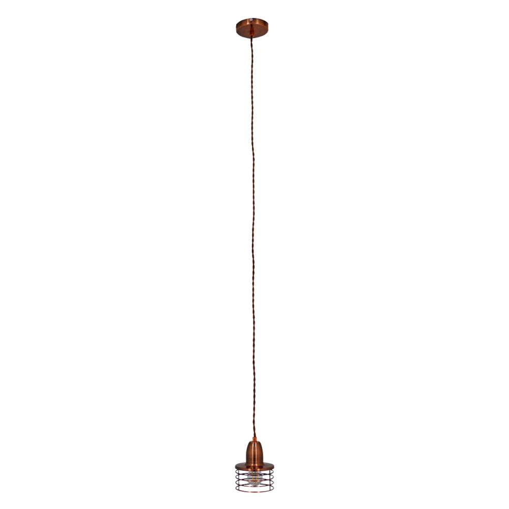 GLOBOSTAR® MANHATTAN 01453 Μοντέρνο Κρεμαστό Φωτιστικό Οροφής με Ντουί 1 x E27 AC 220-240V IP20 - Χάλκινο - Μ11 x Π11 x Υ14cm