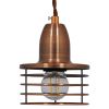 GLOBOSTAR® MANHATTAN 01453 Μοντέρνο Κρεμαστό Φωτιστικό Οροφής με Ντουί 1 x E27 AC 220-240V IP20 - Χάλκινο - Μ11 x Π11 x Υ14cm
