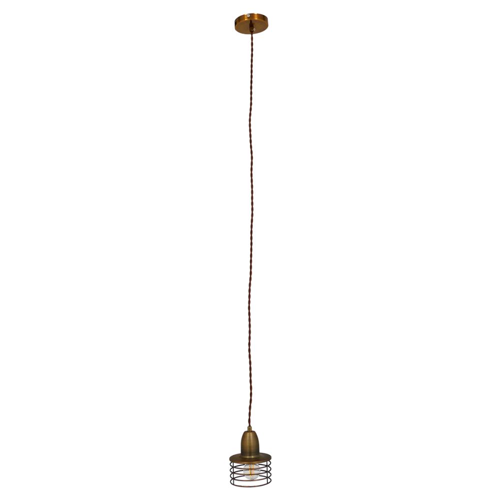 GLOBOSTAR® MANHATTAN 01454 Μοντέρνο Κρεμαστό Φωτιστικό Οροφής με Ντουί 1 x E27 AC 220-240V IP20 - Μπρούτζινο - Μ11 x Π11 x Υ14cm