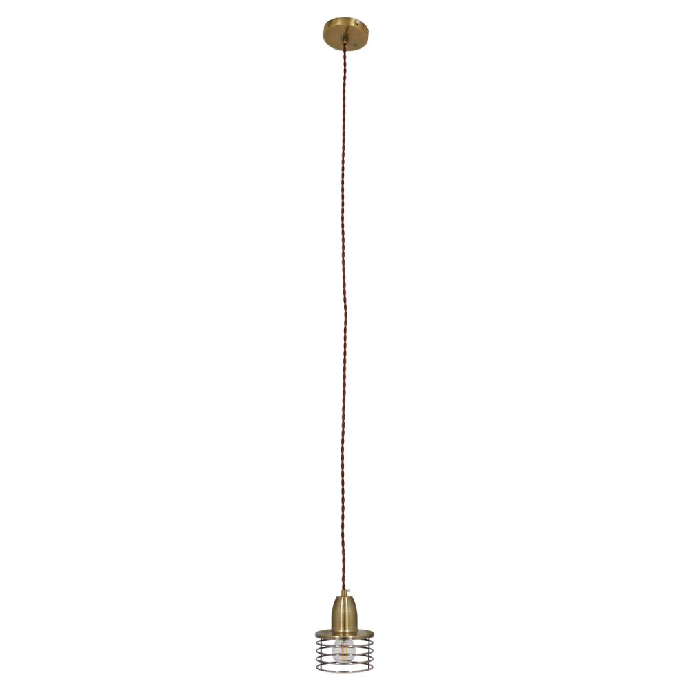 GLOBOSTAR® MANHATTAN 01455 Μοντέρνο Κρεμαστό Φωτιστικό Οροφής με Ντουί 1 x E27 AC 220-240V IP20 - Μπρούτζινο - Μ11 x Π11 x Υ14cm