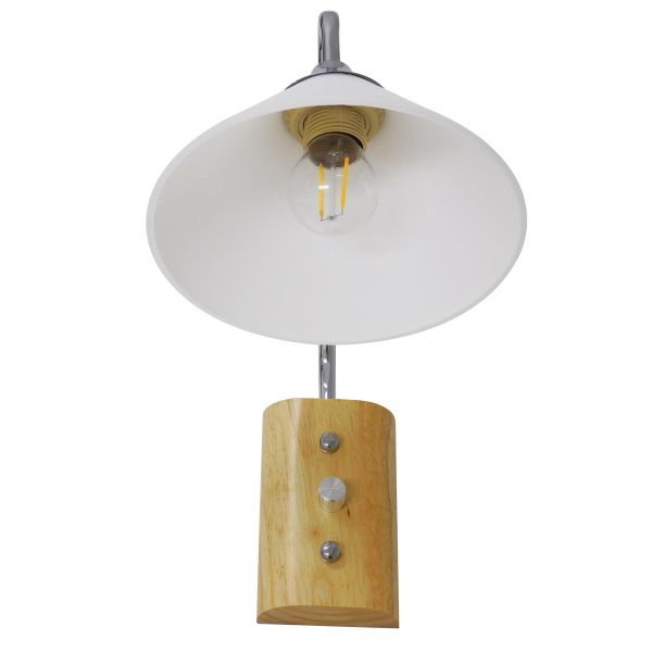 GLOBOSTAR® ALESSIA 01459 Μοντέρνο Φωτιστικό Τοίχου - Απλίκα με Ντουί 1 x E27 AC 220-240V IP20 - Μπεζ & Ασημί - Μ18 x Π26 x Υ29cm