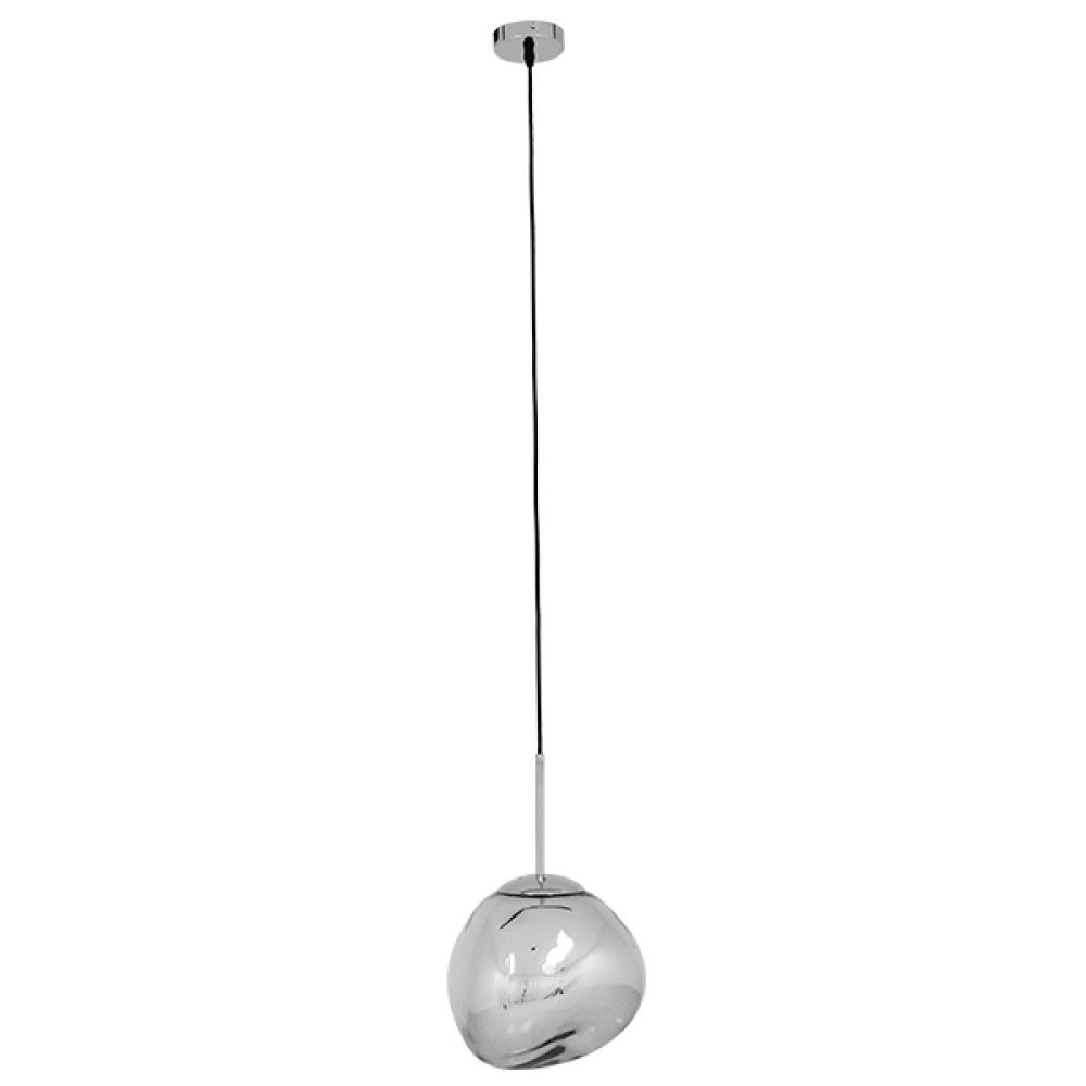 GLOBOSTAR® DIXAR 01460 Μοντέρνο Κρεμαστό Φωτιστικό Οροφής με Ντουί 1 x E27 AC 220-240V IP20 - Ασημί - Μ28 x Π28 x Υ40cm