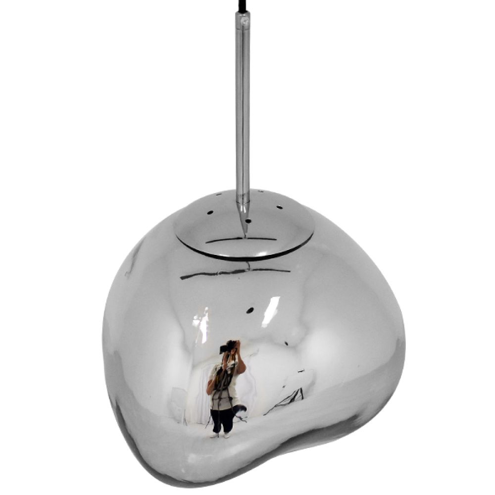 GLOBOSTAR® DIXAR 01460 Μοντέρνο Κρεμαστό Φωτιστικό Οροφής με Ντουί 1 x E27 AC 220-240V IP20 - Ασημί - Μ28 x Π28 x Υ40cm