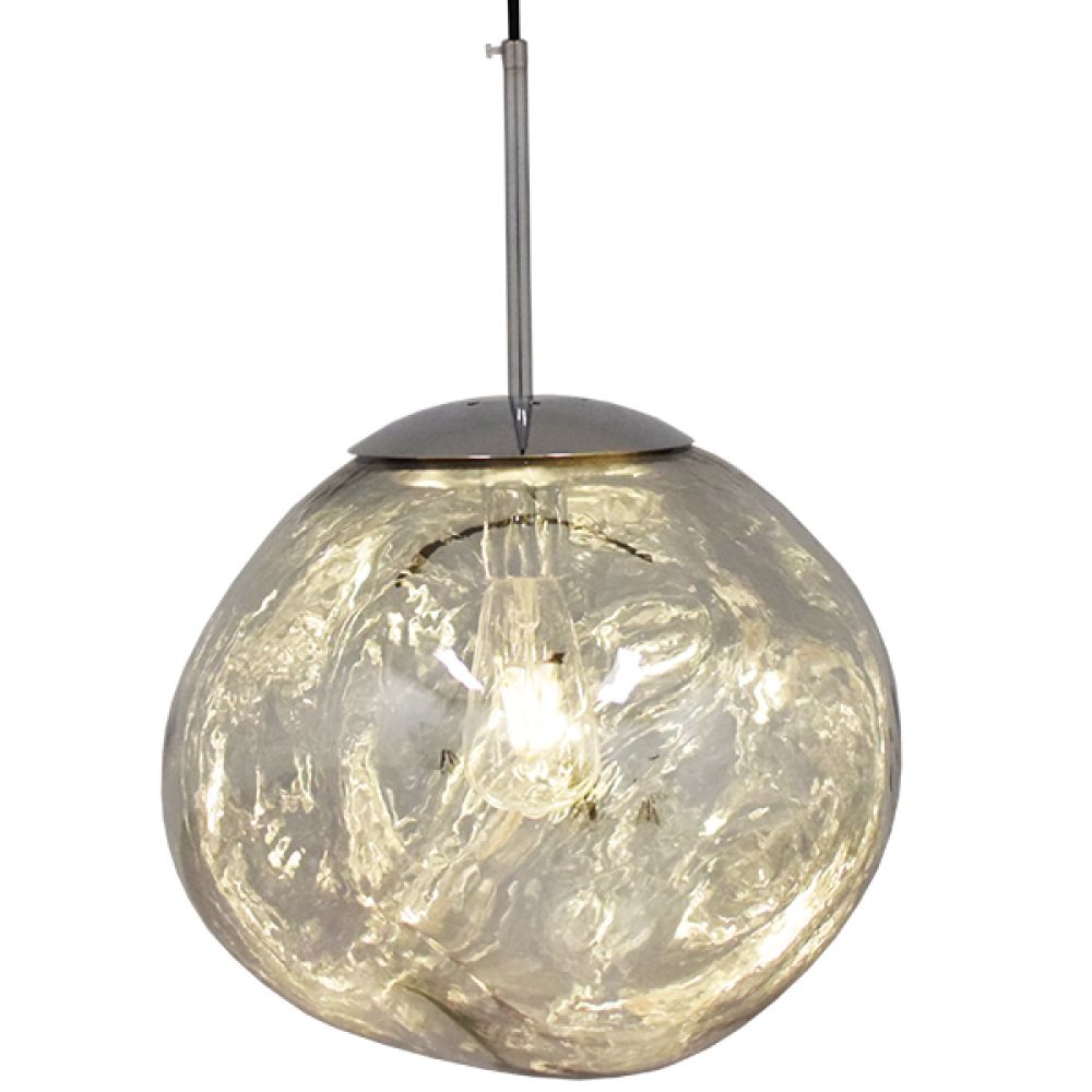 GLOBOSTAR® DIXAR 01464 Μοντέρνο Κρεμαστό Φωτιστικό Οροφής με Ντουί 1 x E27 AC 220-240V IP20 -Ασημί - Μ36 x Π36 x Υ45cm