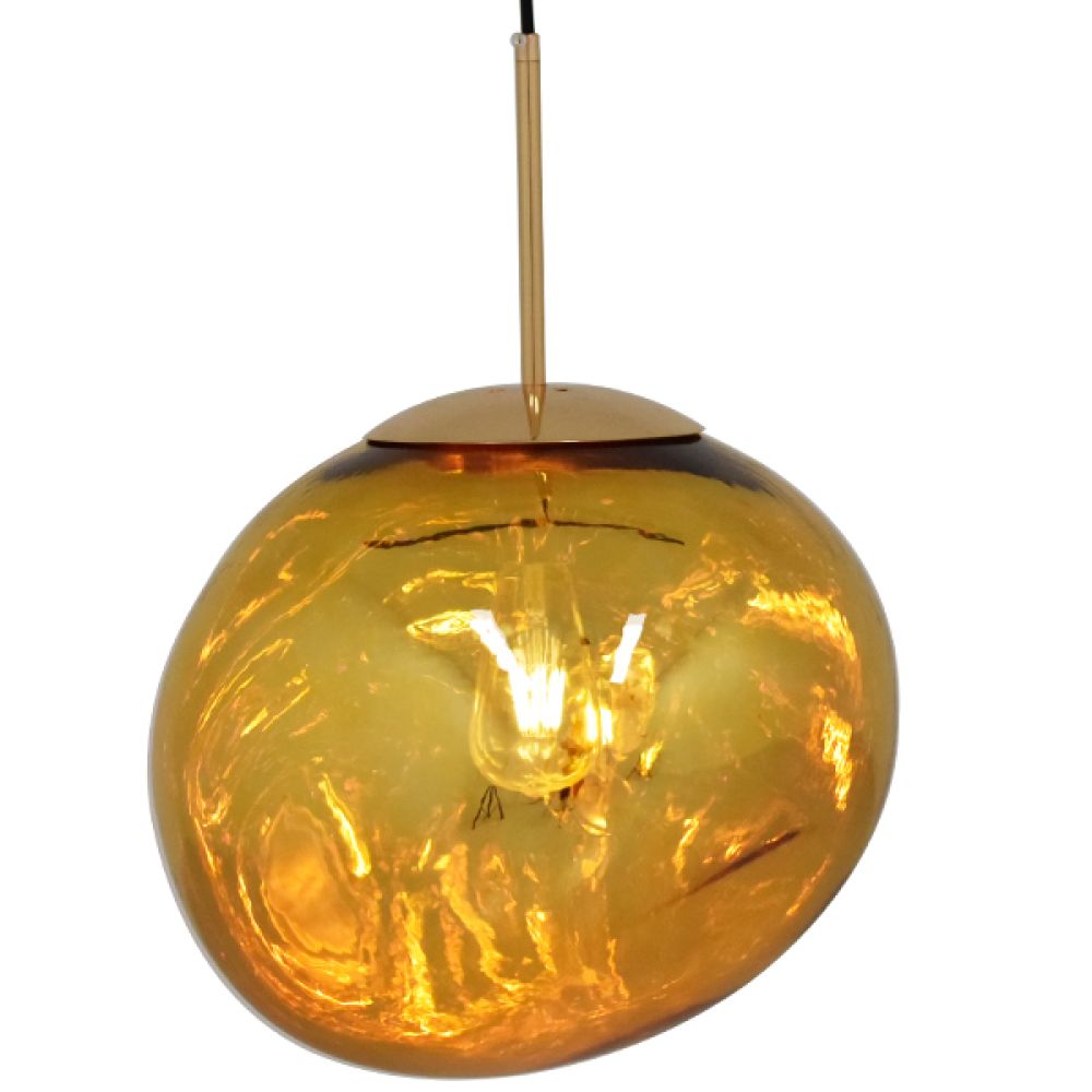 GLOBOSTAR® DIXAR 01466 Μοντέρνο Κρεμαστό Φωτιστικό Οροφής με Ντουί 1 x E27 AC 220-240V IP20 - Χρυσό - Μ36 x Π36 x Υ45cm