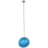 GLOBOSTAR® DIXAR 01467 Μοντέρνο Κρεμαστό Φωτιστικό Οροφής με Ντουί 1 x E27 AC 220-240V IP20 - Μπλε & Ασημί - Μ36 x Π36 x Υ45cm