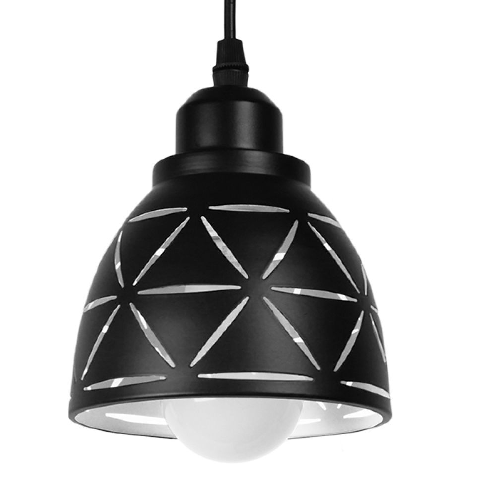 GLOBOSTAR® COOLIE 01475 Μοντέρνο Κρεμαστό Φωτιστικό Οροφής με Ντουί 1 x E27 AC 220-240V IP20 - Μαύρο & Χρυσό - Μ13 x Π13 x Υ14cm