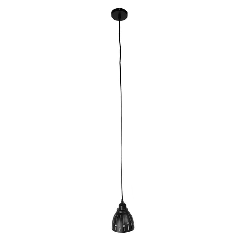 GLOBOSTAR® COOLIE 01476 Μοντέρνο Κρεμαστό Φωτιστικό Οροφής με Ντουί 1 x E27 AC 220-240V IP20 - Μαύρο & Ασημί - Μ12.5 x Π12.5 x Υ11.5cm