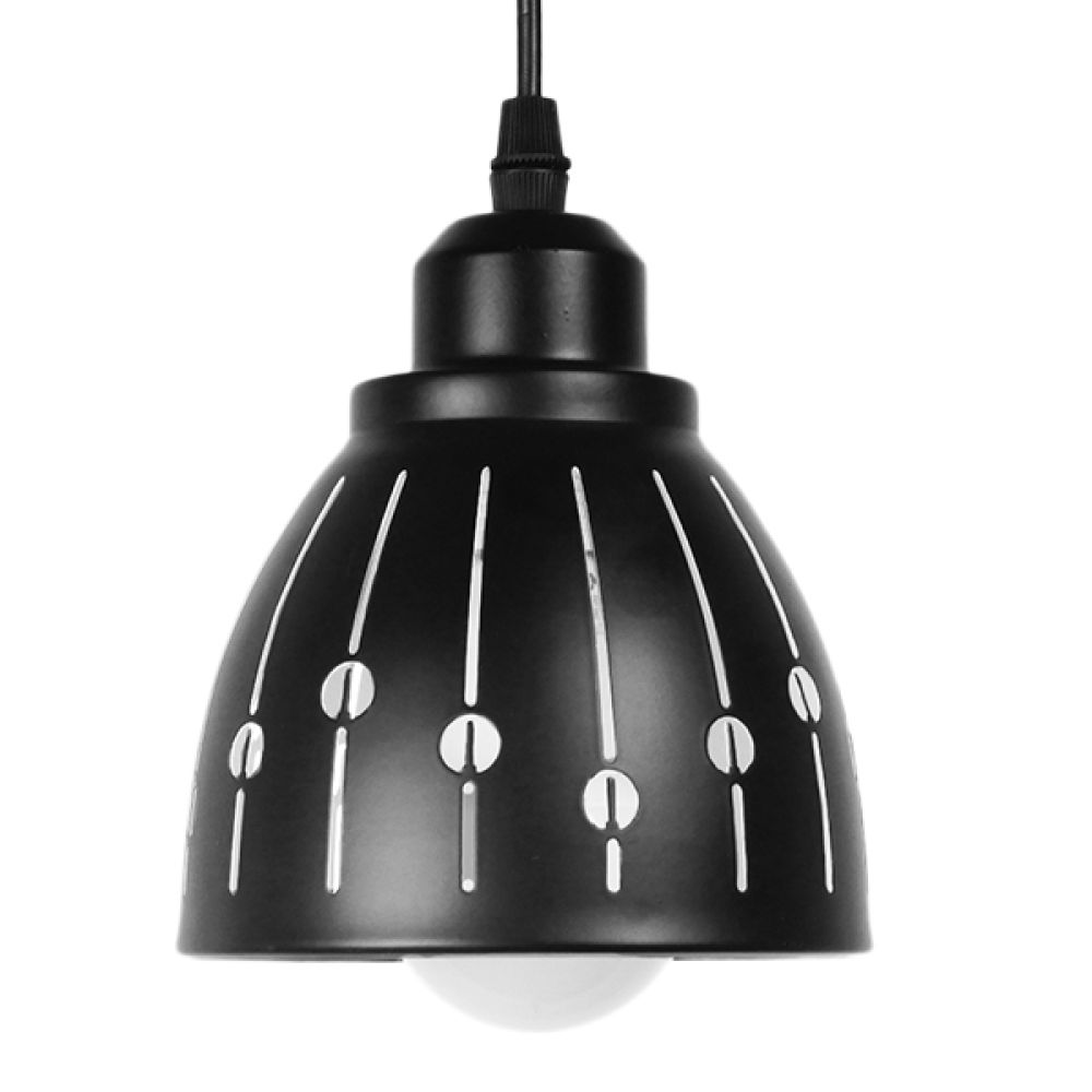 GLOBOSTAR® COOLIE 01476 Μοντέρνο Κρεμαστό Φωτιστικό Οροφής με Ντουί 1 x E27 AC 220-240V IP20 - Μαύρο & Ασημί - Μ12.5 x Π12.5 x Υ11.5cm