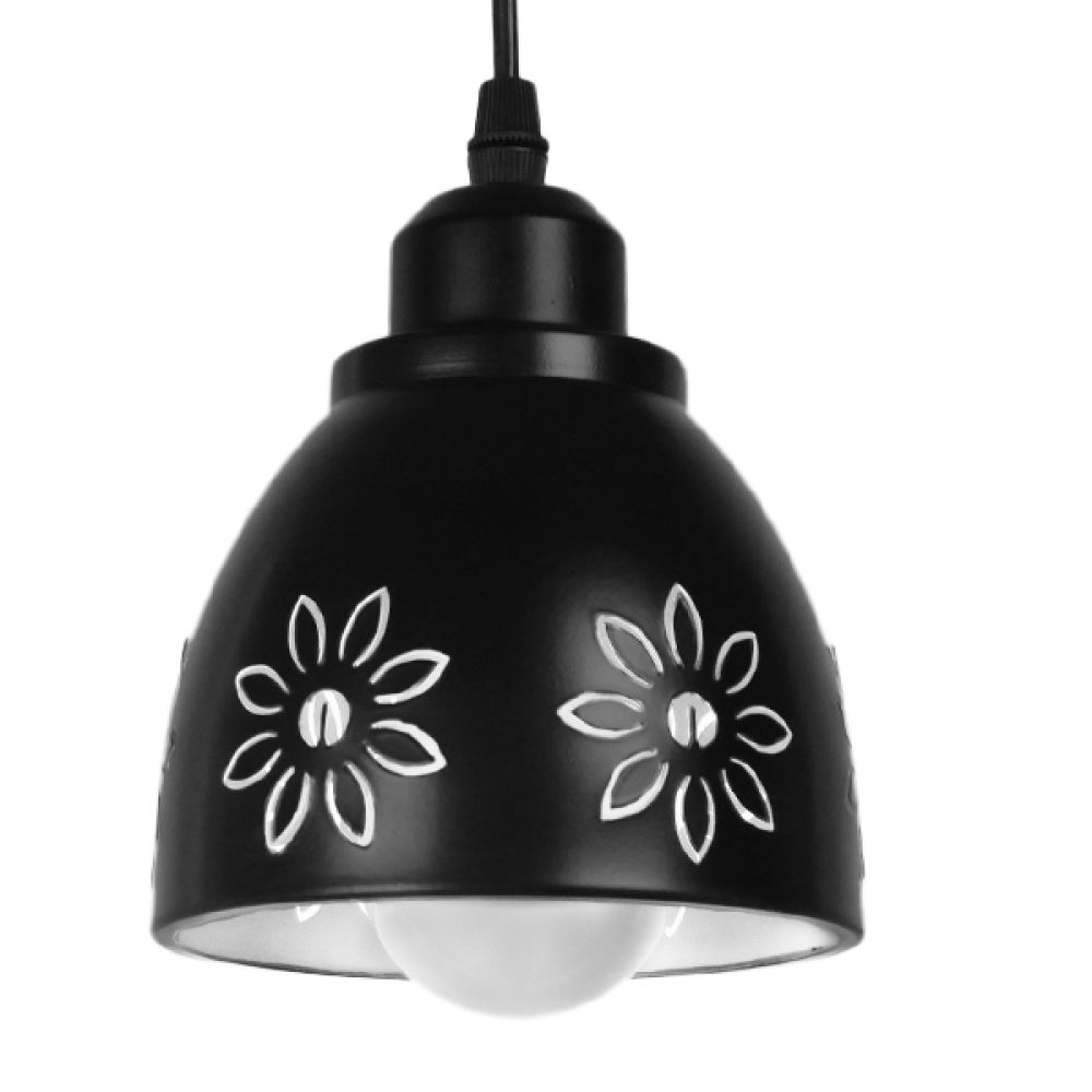 GLOBOSTAR® COOLIE 01479 Μοντέρνο Κρεμαστό Φωτιστικό Οροφής με Ντουί 1 x E27 AC 220-240V IP20 - Μαύρο & Χρυσό - Μ12.5 x Π12.5 x Υ11.5cm
