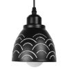 GLOBOSTAR® COOLIE 01482 Μοντέρνο Κρεμαστό Φωτιστικό Οροφής με Ντουί 1 x E27 AC 220-240V IP20 - Μαύρο & Ασημί - Μ12.5 x Π12.5 x Υ11.5cm