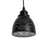 GLOBOSTAR® COOLIE 01482 Μοντέρνο Κρεμαστό Φωτιστικό Οροφής με Ντουί 1 x E27 AC 220-240V IP20 - Μαύρο & Ασημί - Μ12.5 x Π12.5 x Υ11.5cm