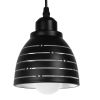 ΠΡΟΣΦΟΡΑ GloboStar® COOLIE 01483 Μοντέρνο Κρεμαστό Φωτιστικό Οροφής Μονόφωτο 1 x E27 Μεταλλικό Μαύρο Λευκό Καμπάνα Φ13 x Υ14cm