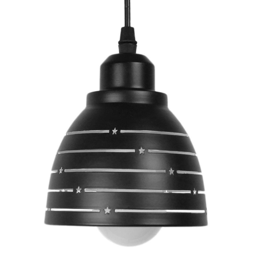 ΠΡΟΣΦΟΡΑ GloboStar® COOLIE 01483 Μοντέρνο Κρεμαστό Φωτιστικό Οροφής Μονόφωτο 1 x E27 Μεταλλικό Μαύρο Λευκό Καμπάνα Φ13 x Υ14cm