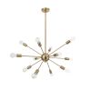 GLOBOSTAR® MILANO 01485 Μοντέρνο Φωτιστικό Οροφής με Ντουί 12 x E27 AC 220-240V IP20 - Χρυσό - Μ80 x Π80 x Υ80cm