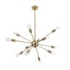 GLOBOSTAR® MILANO 01485 Μοντέρνο Φωτιστικό Οροφής με Ντουί 12 x E27 AC 220-240V IP20 - Χρυσό - Μ80 x Π80 x Υ80cm