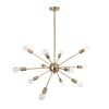 GLOBOSTAR® MILANO 01485 Μοντέρνο Φωτιστικό Οροφής με Ντουί 12 x E27 AC 220-240V IP20 - Χρυσό - Μ80 x Π80 x Υ80cm