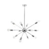 GLOBOSTAR® MILANO 01487 Μοντέρνο Φωτιστικό Οροφής με Ντουί 12 x E27 AC 220-240V IP20 - Ασημί - Μ80 x Π80 x Υ80cm