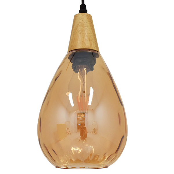 GLOBOSTAR® NOAH 01490 Μοντέρνο Κρεμαστό Φωτιστικό Οροφής με Ντουί 1 x E27 AC 220-240V IP20 - Μελί & Μπεζ - Μ16 x Π16 x Υ30cm