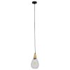 GLOBOSTAR® NOAH 01491 Μοντέρνο Κρεμαστό Φωτιστικό Οροφής με Ντουί 1 x E27 AC 220-240V IP20 - Διάφανο & Μπεζ - Μ16 x Π16 x Υ30cm