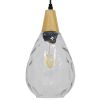 GLOBOSTAR® NOAH 01491 Μοντέρνο Κρεμαστό Φωτιστικό Οροφής με Ντουί 1 x E27 AC 220-240V IP20 - Διάφανο & Μπεζ - Μ16 x Π16 x Υ30cm