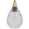 GLOBOSTAR® NOAH 01491 Μοντέρνο Κρεμαστό Φωτιστικό Οροφής με Ντουί 1 x E27 AC 220-240V IP20 - Διάφανο & Μπεζ - Μ16 x Π16 x Υ30cm